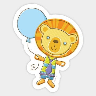 Lion holding a Balloon Sticker